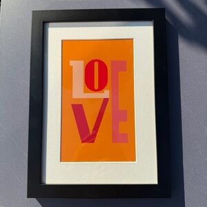 Framed Graphic Art Print ‘Love’ in Black Frame 13x9in